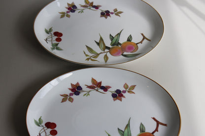 Royal Worcester Evesham Pair Oval Serving Plates - Kernow Furniture