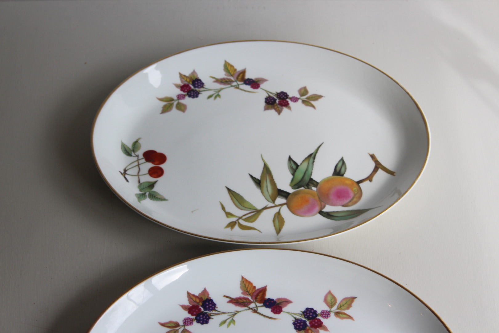 Royal Worcester Evesham Pair Oval Serving Plates - Kernow Furniture