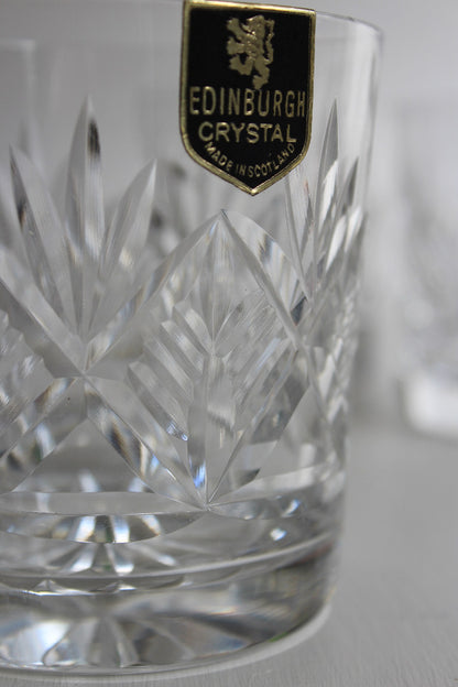 Edinburgh Crystal Cut Glass Rocks Glasses - Kernow Furniture