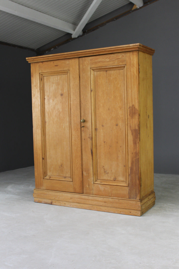 Antique Pine Double Cupboard - Kernow Furniture