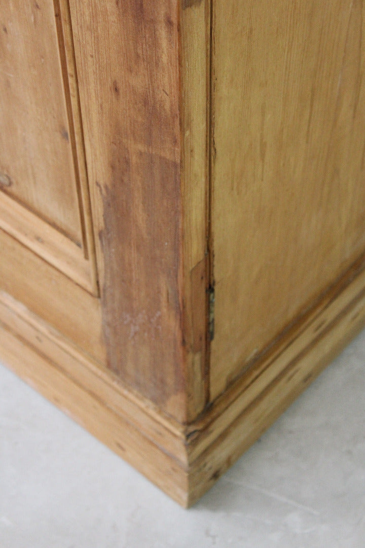 Antique Pine Double Cupboard - Kernow Furniture