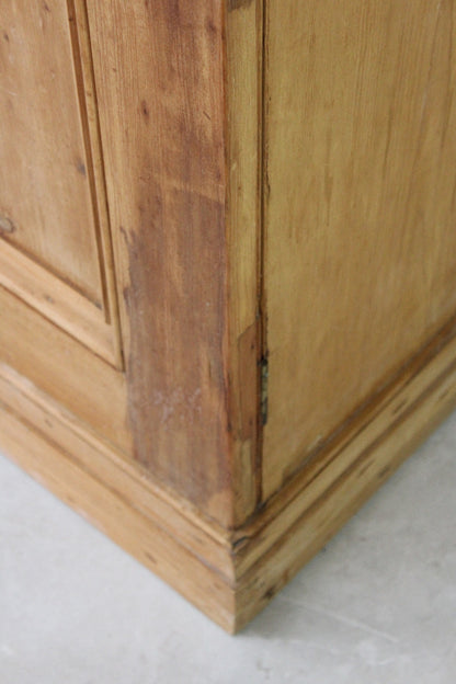 Antique Pine Double Cupboard - Kernow Furniture