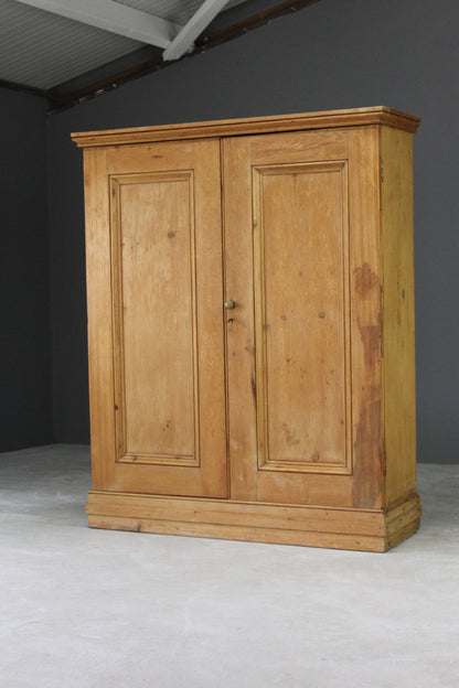 Antique Pine Double Cupboard - Kernow Furniture