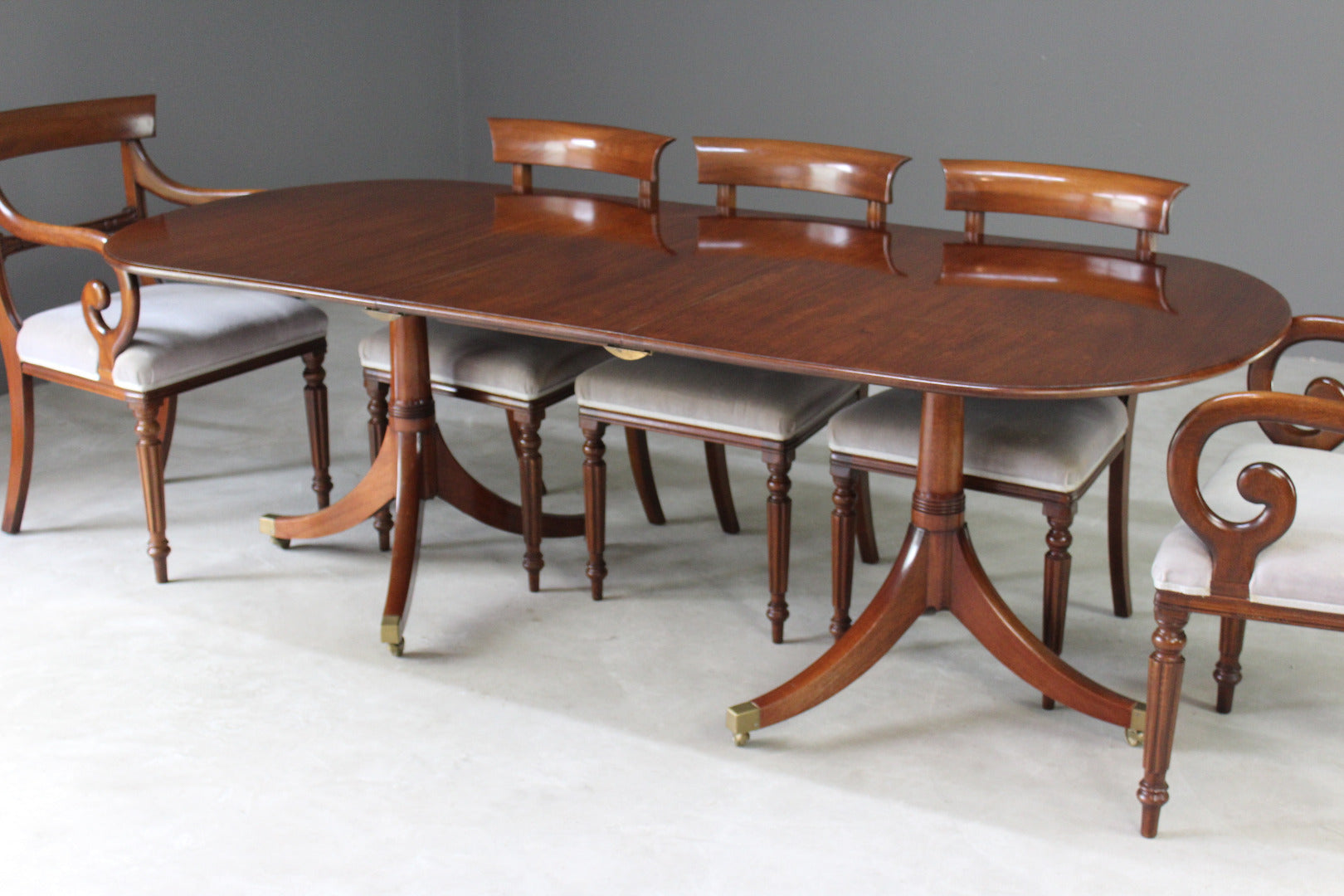 Large Reproduction Mahogany Dining Table - Kernow Furniture