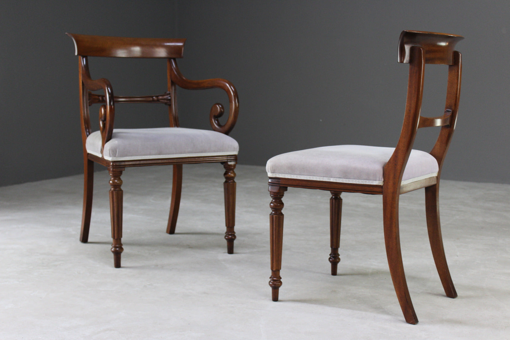 Set 8 Reproduction Mahogany Dining Chairs - Kernow Furniture