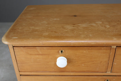 Antique Pine Straight Front Chest of Drawers - Kernow Furniture