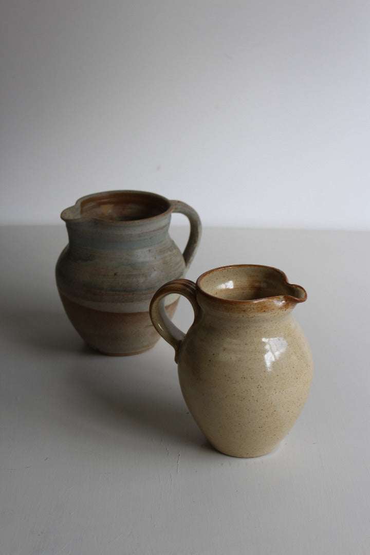 Pair Glazed Pottery Jugs - Kernow Furniture