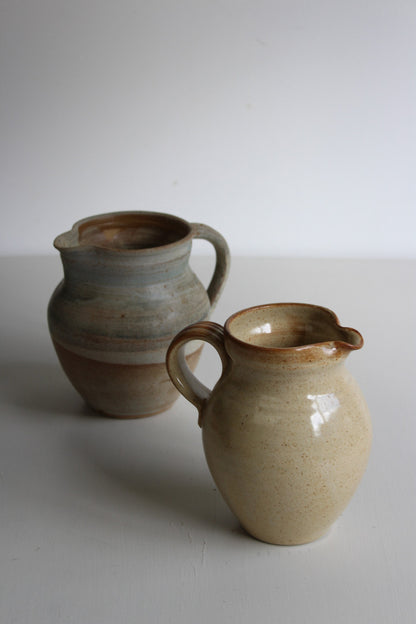 Pair Glazed Pottery Jugs - Kernow Furniture