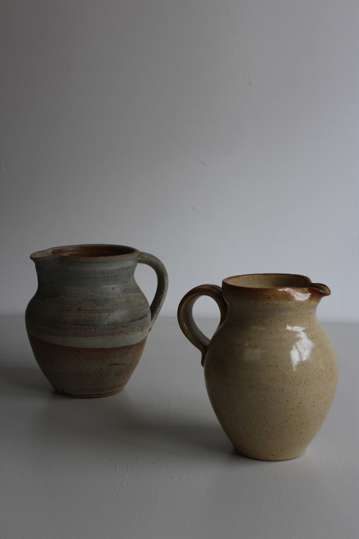 Pair Glazed Pottery Jugs - Kernow Furniture