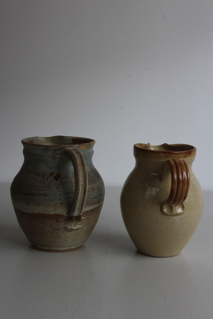 Pair Glazed Pottery Jugs - Kernow Furniture