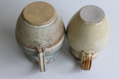 Pair Glazed Pottery Jugs - Kernow Furniture