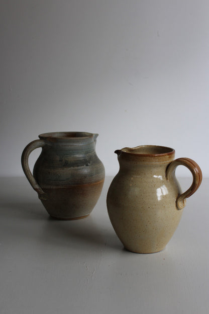 Pair Glazed Pottery Jugs - Kernow Furniture