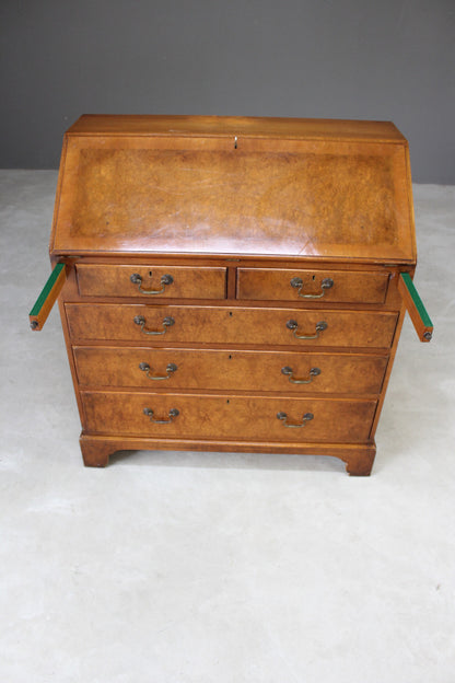 Reproduction Walnut Writing Bureau - Kernow Furniture