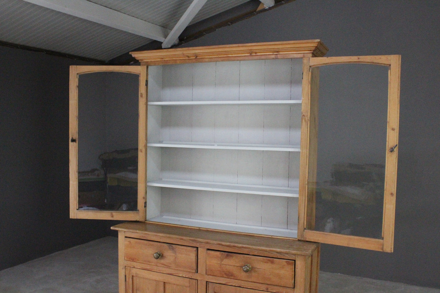 Antique Victorian Glazed Pine Dresser - Kernow Furniture