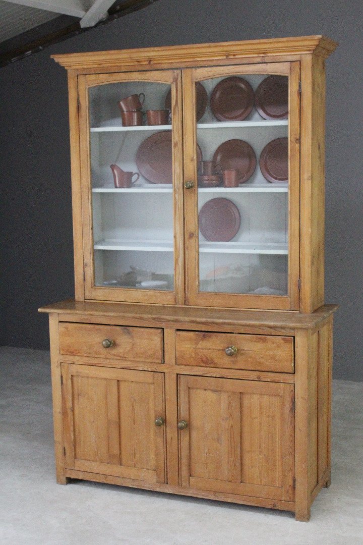 Antique Victorian Glazed Pine Dresser - Kernow Furniture