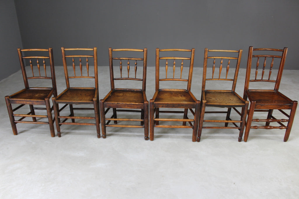 6 Elm Country Vernacular Kitchen Chairs - Kernow Furniture
