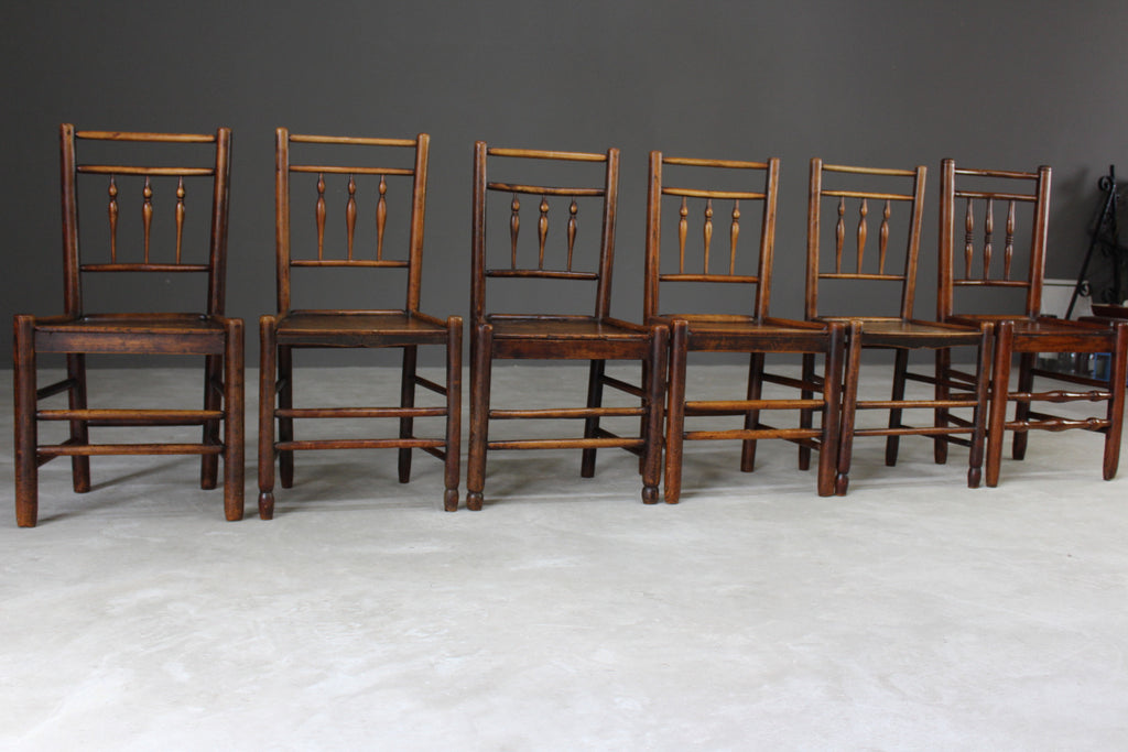 6 Elm Country Vernacular Kitchen Chairs - Kernow Furniture
