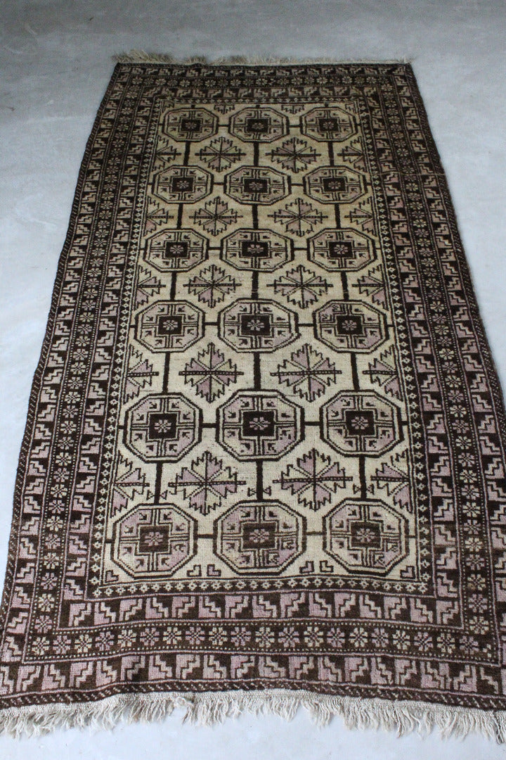 Eastern Brown & Cream Wool Rug - Kernow Furniture