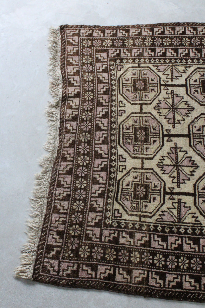 Eastern Brown & Cream Wool Rug - Kernow Furniture