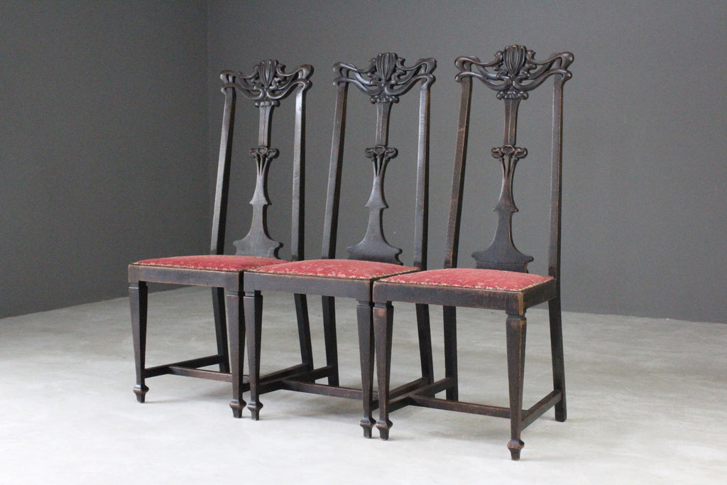 Art Nouveau High Back Dining Chairs - Kernow Furniture