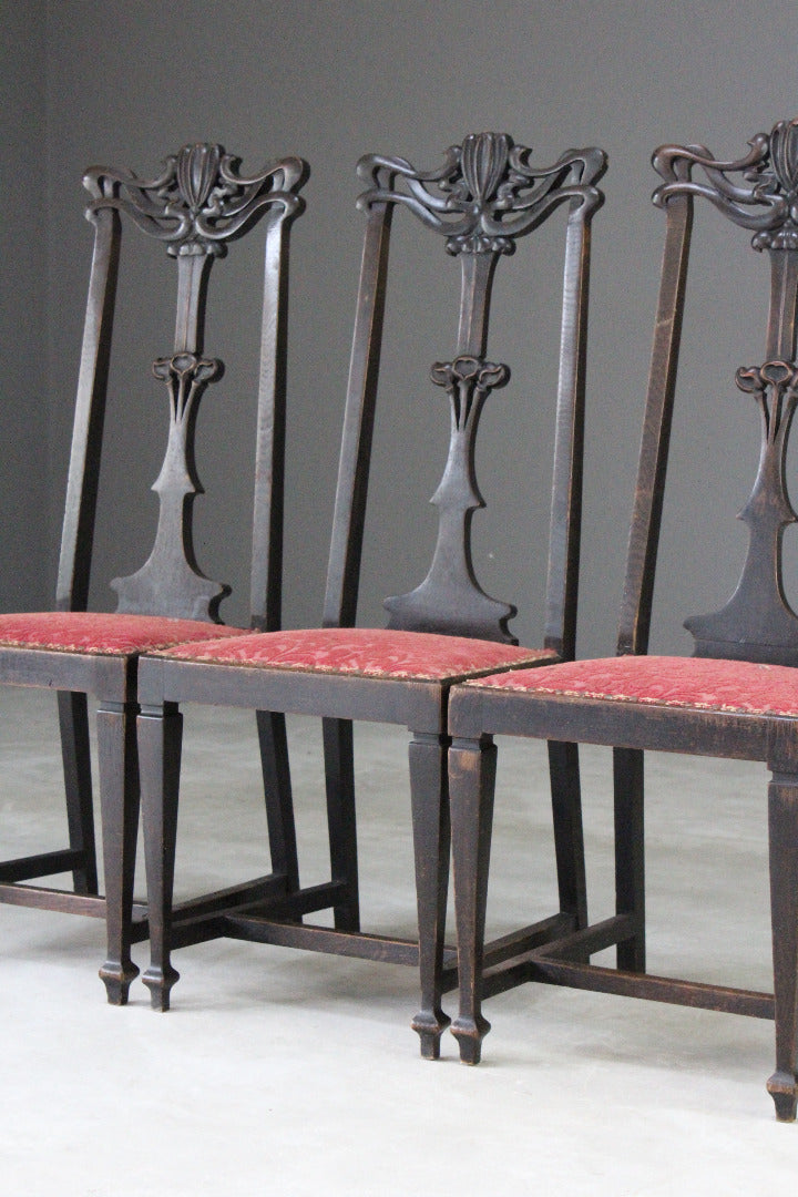 Art Nouveau High Back Dining Chairs - Kernow Furniture