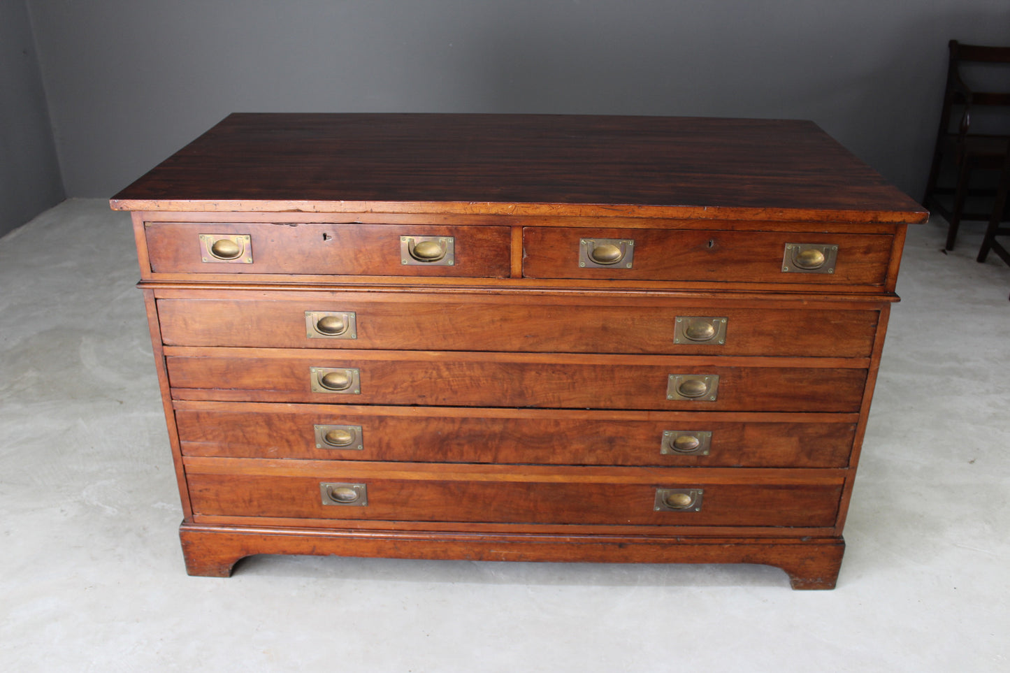 Large Antique Mahogany Plan Chest - Kernow Furniture