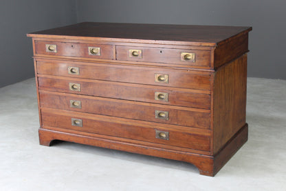 Large Antique Mahogany Plan Chest - Kernow Furniture