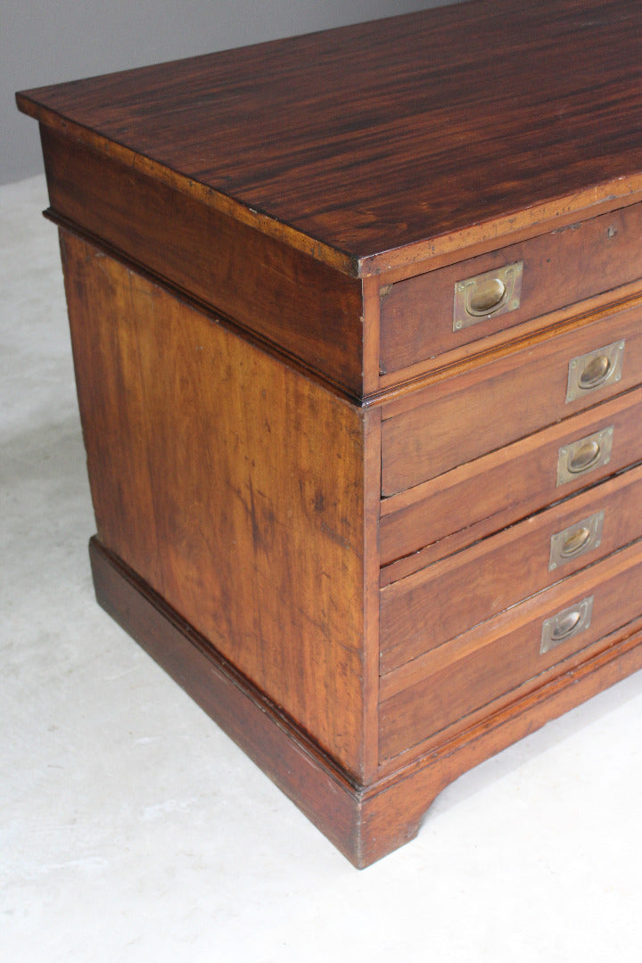 Large Antique Mahogany Plan Chest - Kernow Furniture