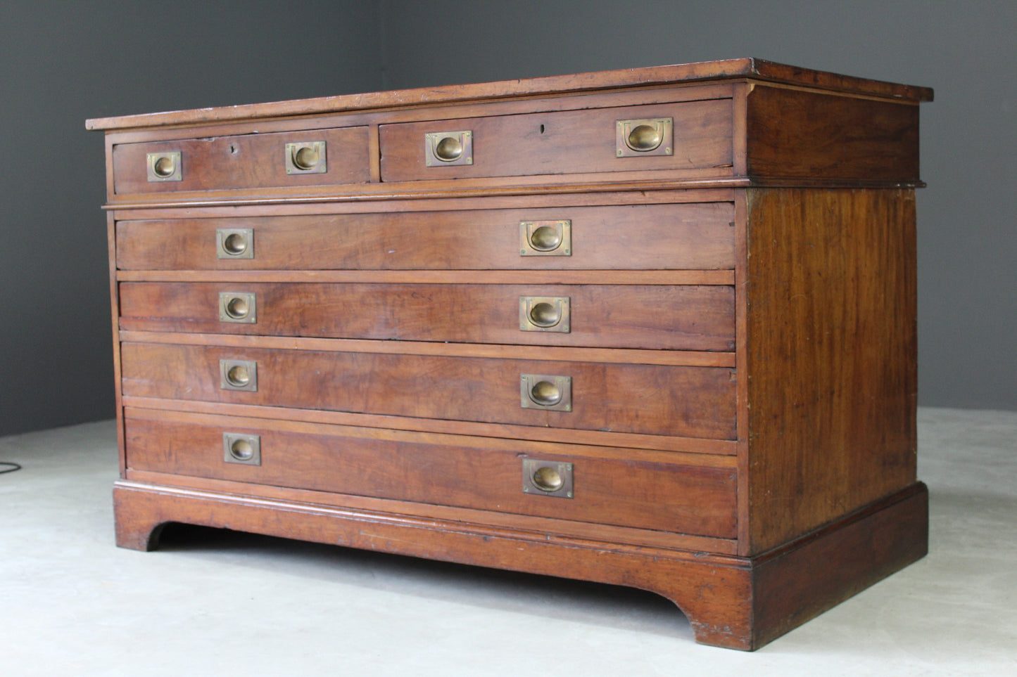 Large Antique Mahogany Plan Chest - Kernow Furniture