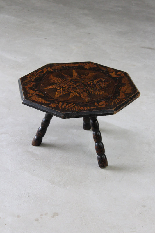 Fern Stencilled Side Table - Kernow Furniture