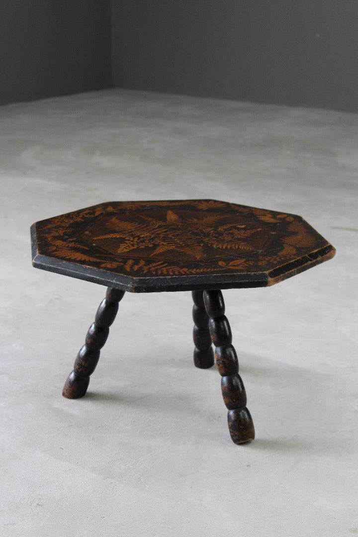 Fern Stencilled Side Table - Kernow Furniture