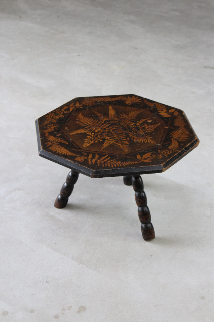 Fern Stencilled Side Table - Kernow Furniture