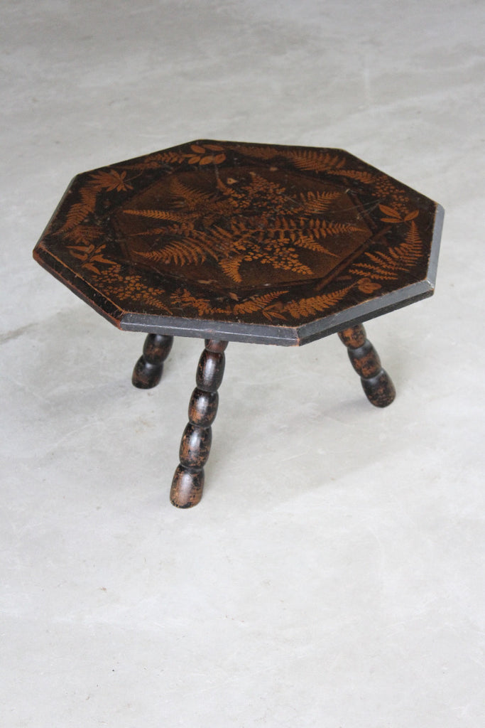 Fern Stencilled Side Table - Kernow Furniture