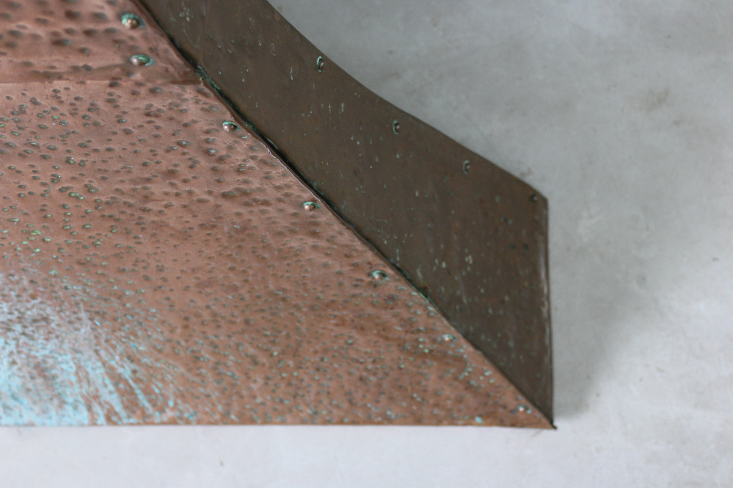 Hammered Copper Chimney Hood - Kernow Furniture