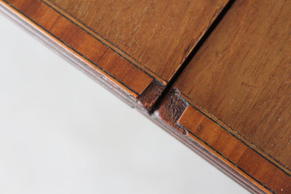 Antique Inlaid Mahogany Small Drop Leaf Table - Kernow Furniture