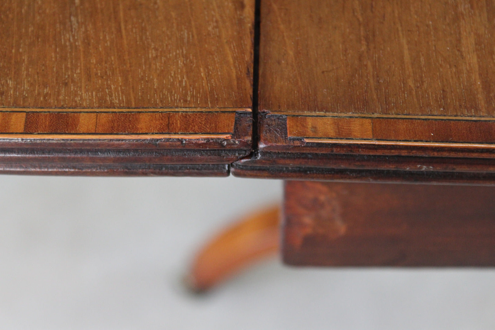 Antique Inlaid Mahogany Small Drop Leaf Table - Kernow Furniture