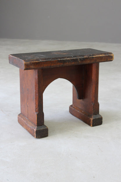 Rustic Pine Low Stool - Kernow Furniture