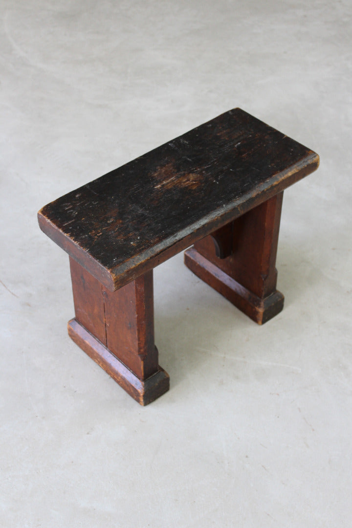 Rustic Pine Low Stool - Kernow Furniture