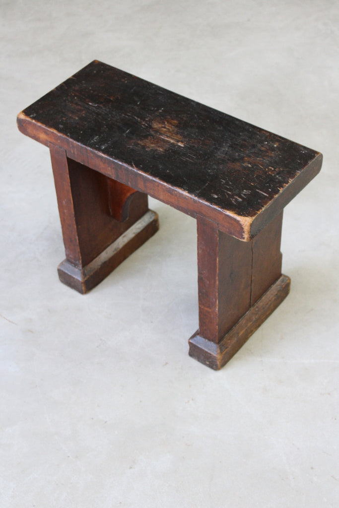 Rustic Pine Low Stool - Kernow Furniture
