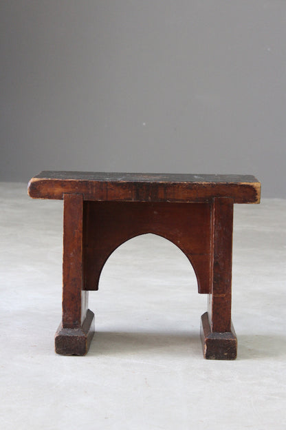 Rustic Pine Low Stool - Kernow Furniture