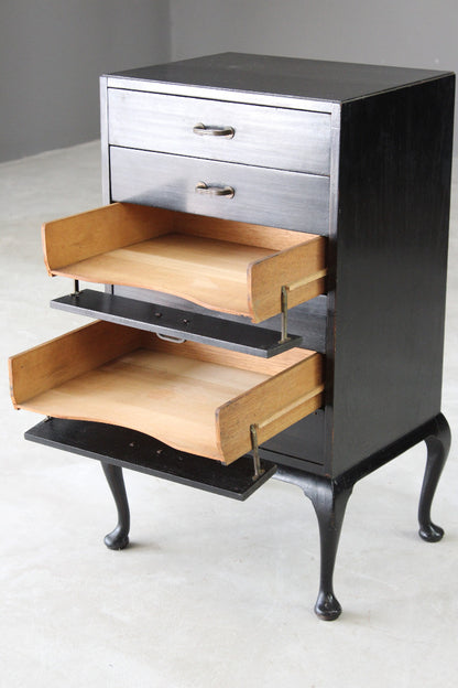 Vintage Ebonised Music Drawers Office - Kernow Furniture