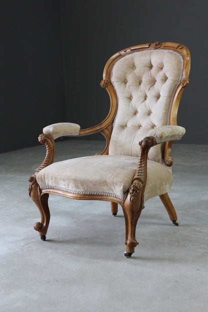 Antique Gentlemans Open Arm Chair - Kernow Furniture