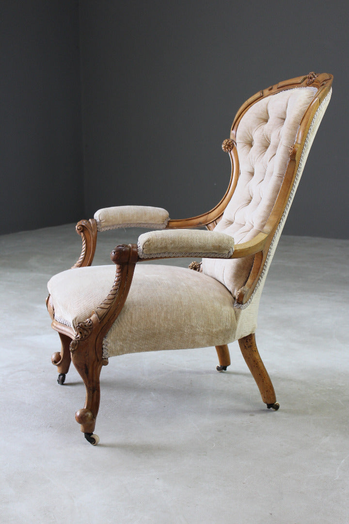 Antique Gentlemans Open Arm Chair - Kernow Furniture