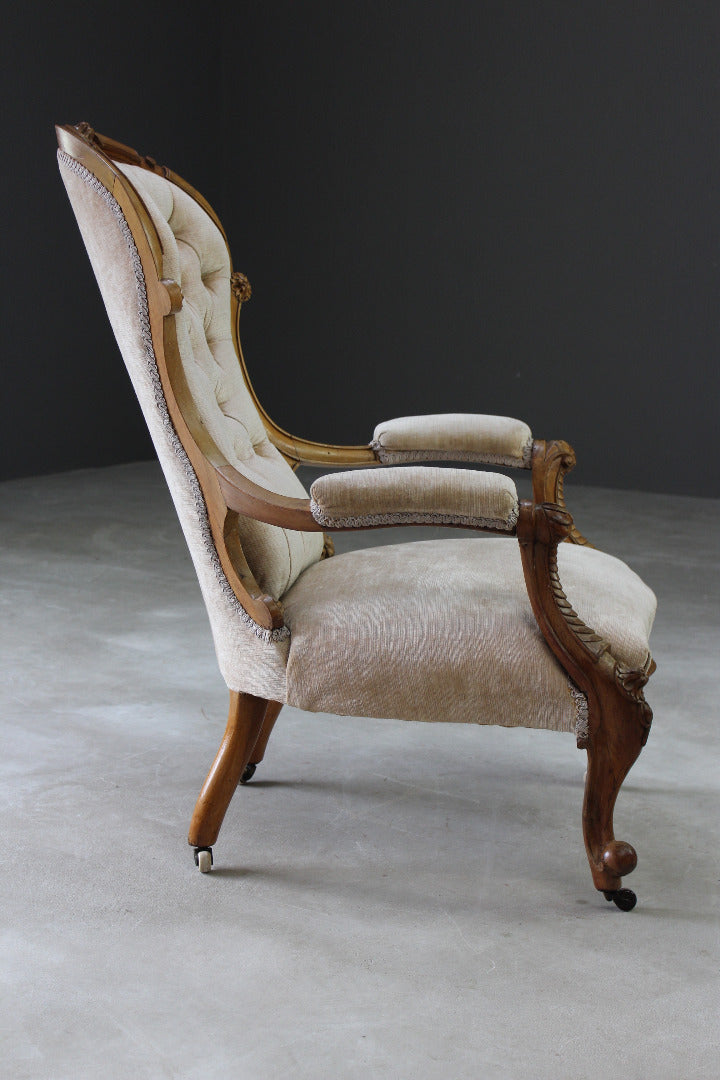 Antique Gentlemans Open Arm Chair - Kernow Furniture