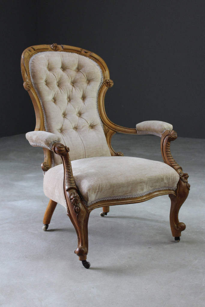 Antique Gentlemans Open Arm Chair - Kernow Furniture