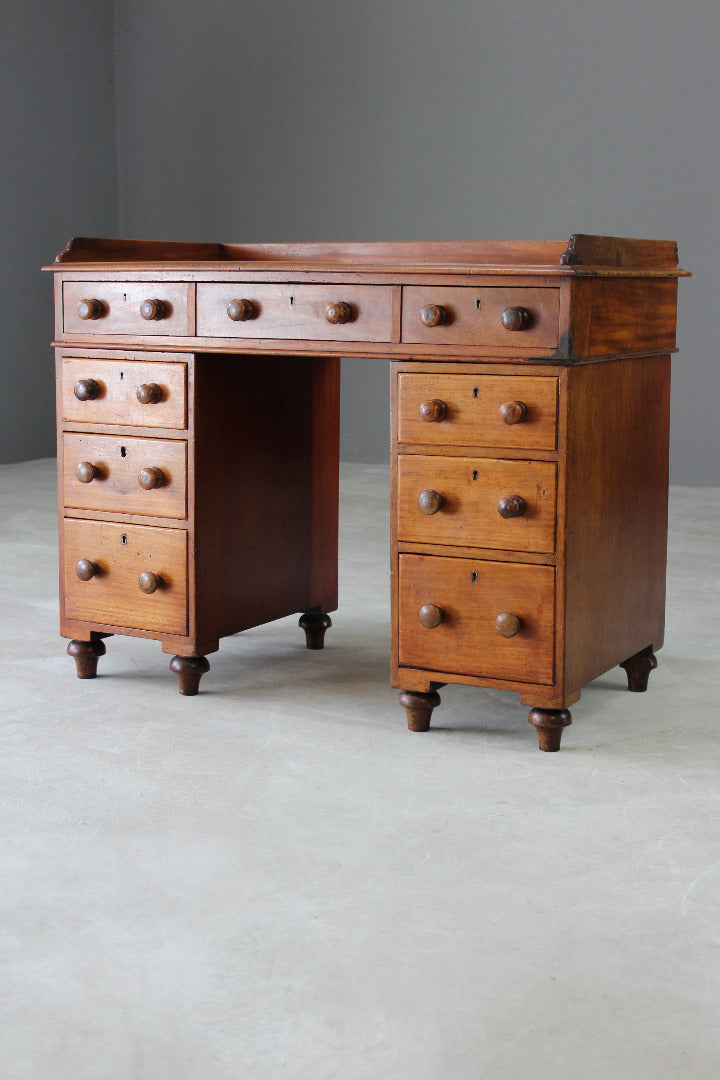 Antique Twin Pedestal Desk - Kernow Furniture