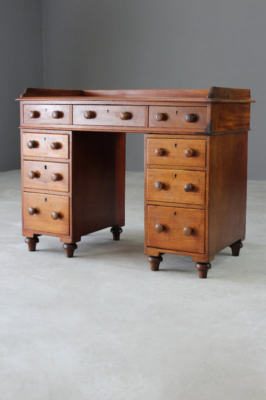 Antique Twin Pedestal Desk - Kernow Furniture