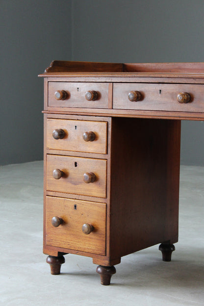 Antique Twin Pedestal Desk - Kernow Furniture