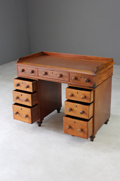 Antique Twin Pedestal Desk - Kernow Furniture