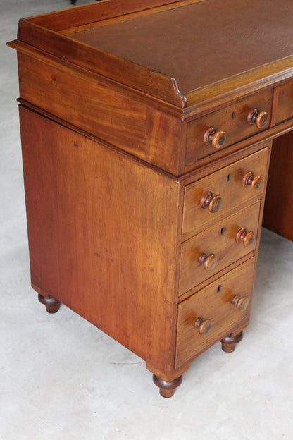 Antique Twin Pedestal Desk - Kernow Furniture